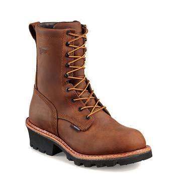 Red Wing LoggerMax 9-inch Safety Toe - Hnede Nepremokave Topanky Panske, RW139SK